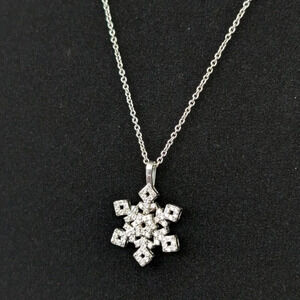 Vintage IBB Rhinestone Snowflake Necklace